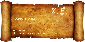 Koth Emma névjegykártya